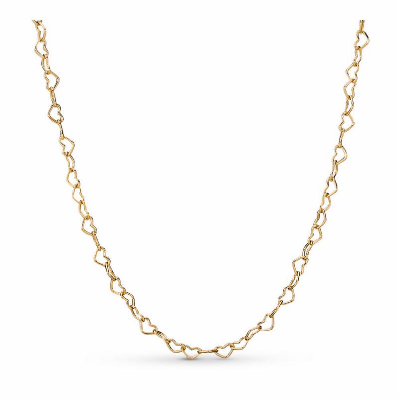 Pandora Australia Shine™ Joined Hearts Necklace - 18ct Gold Plated | FUCNWK723